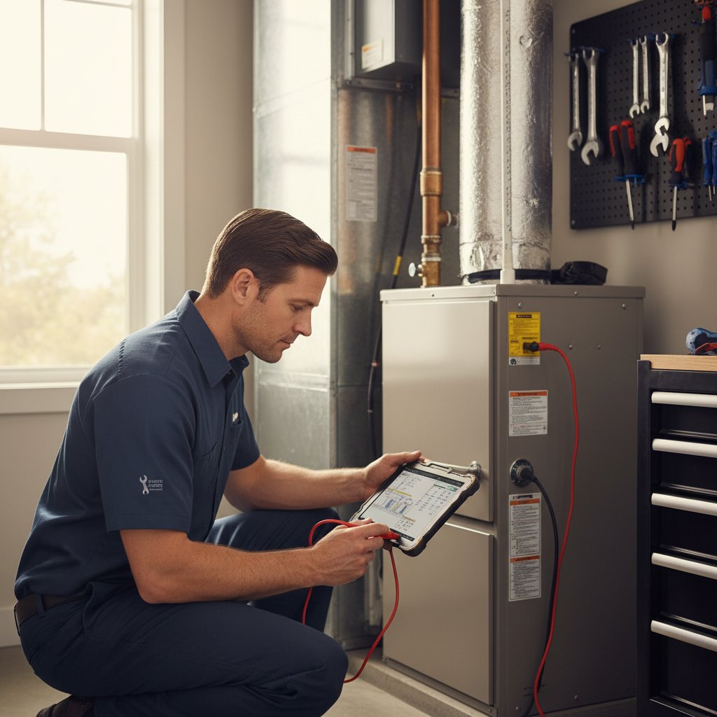 Zespół Rufeno podczas instalacji kotła gazowego w domu jednorodzinnym